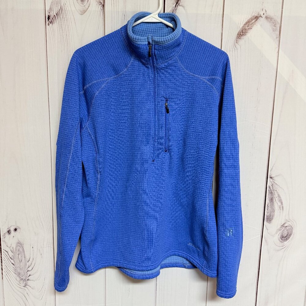 Patagonia Womens R1 Flash Pullover L Blue Vintage 2004 USA Fleece EUC